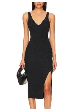 Beyond Yoga Womens Small Spacedye Inspire Midi Dress Darkest Night Body Con